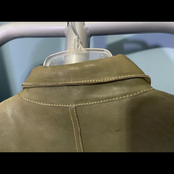 Andrew Marc Leather Moro Jacket Olive - Picture 15 of 16